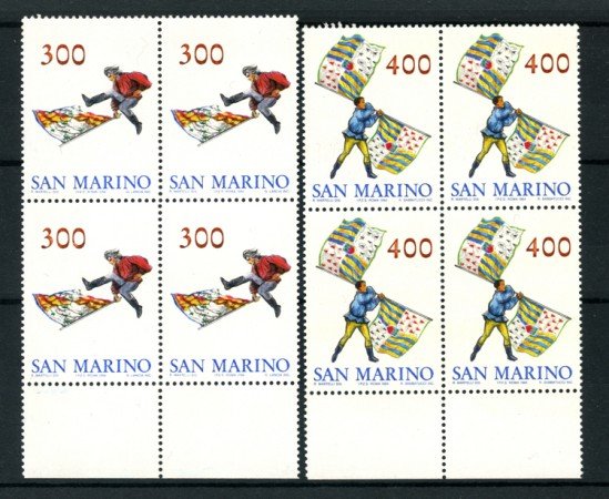 1984 - SAN MARINO - SBANDIERATORI 2 VALORI - QUARTINA NUOVI - LOTTO/8044Q
