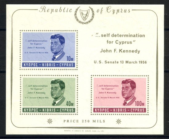 1965 - CIPRO - LOTTO/38744 - JONN F. KENNEDY - FOGLIETTO NUOVO