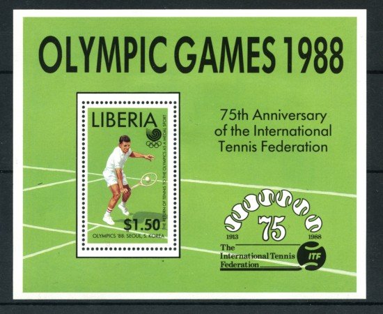 1988 - LIBERIA - LOTTO/19610 - OLIMPIADI DI SEOUL - FOGLIETTO
