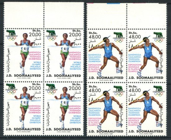 1987 - SOMALIA - LOTTO/19647Q - OLIMPHILEX  2v. - QUARTINE.