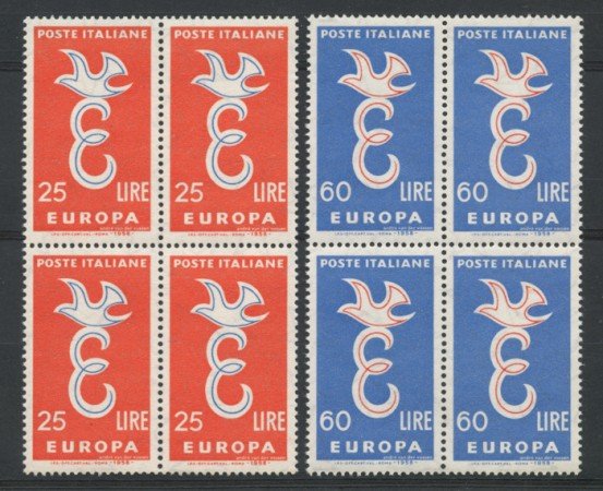 1958 - LOTTO/6337Q - REPUBBLICA - EUROPA 2v. - QUARTINE NUOVE