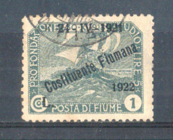 1922 - LOTTO/FIU171U - FIUME - 1 LIRA ARDESIA USATO