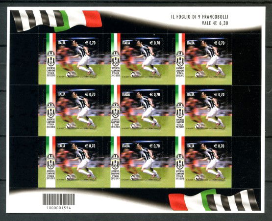 2013 - REPUBBLICA - JUVENTUS CAMPIONE - MINIFOGLIO NUOVO - LOTTO/36796