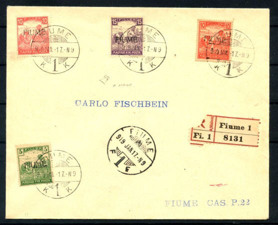 1919 - FIUME - LOTTO/43218 - BUSTA RACCOMANDATA PER LA CITTA'
