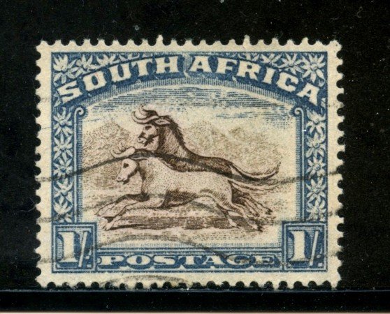 1930/36 - SUD AFRICA INGLESE - 1s. BLU GNU - USATO - LOTTO/29103