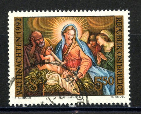 1992 - AUSTRIA - NATALE - USATO - LOTTO/39647