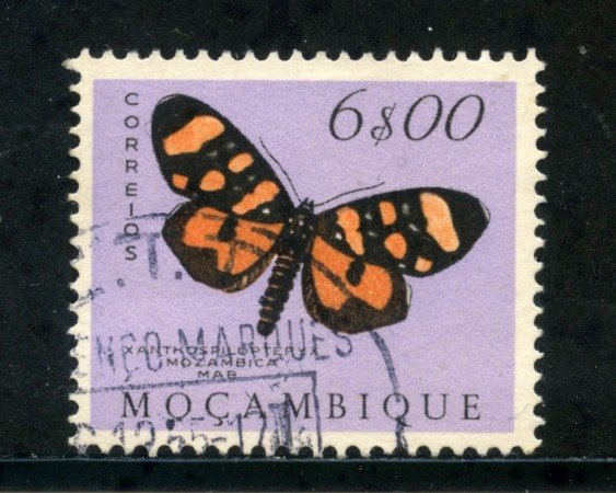 1953 - MOZAMBICO - 6 e. FARFALLE - USATO - LOTTO/29076