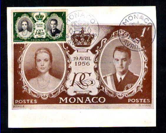1956 - LOTTO/11455 - MONACO - MATRIMONIO REALE - CARTOLINA MAXIMUM