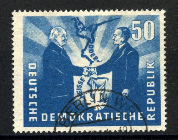 1951 - GERMANIA DDR -  50p. AMICIZIA CON LA POLONIA - USATO - LOTTO/36073