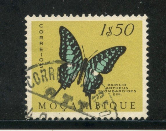 1953 - MOZAMBICO - 1,5e. FARFALLE - USATO - LOTTO/29068