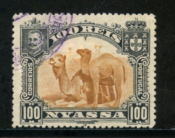 1901 - NYASSA ( MOZAMBICO) - 100r. BISTRO - DROMEDARIO - USATO - LOTTO/29120