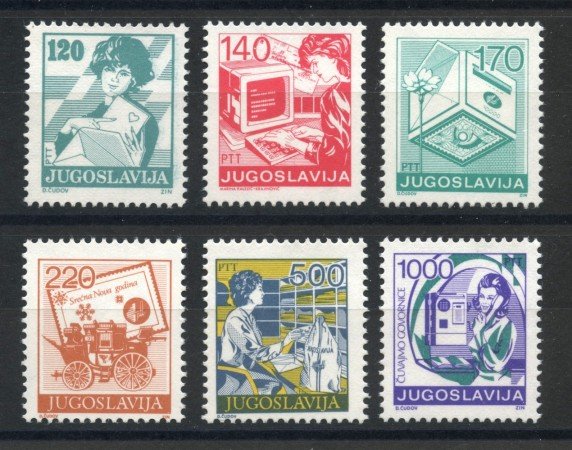 1988 - JUGOSLAVIA - LOTTO/38445 - POSTA ORDINARIA 6v. - NUOVi