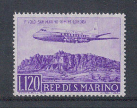 1959 - LOTTO/7859 - SAN MARINO - VOLO S.MARINO LONDRA POSTA AEREA 1v. NUOVO