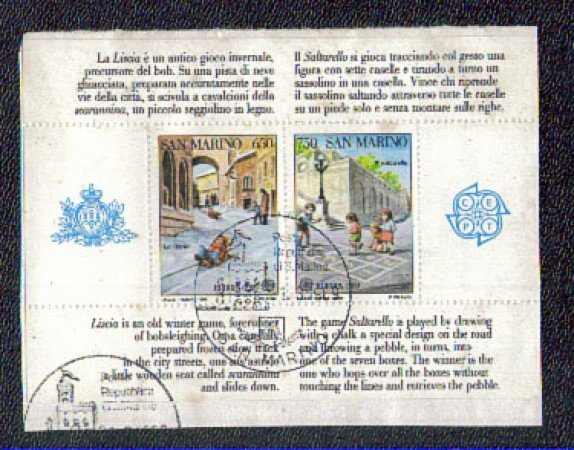 1989 - LOTTO/8092U - SAN MARINO - EUROPA - FOGLIETTO USATO