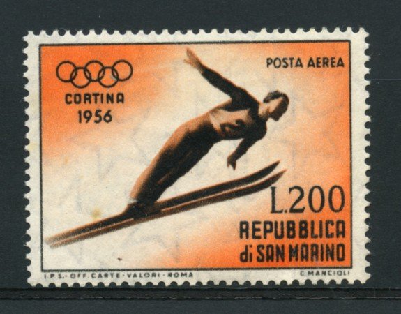 1955 - LOTTO/13629 - SAN MARINO - 200 Lire CORTINA POSTA AEREA - LING.