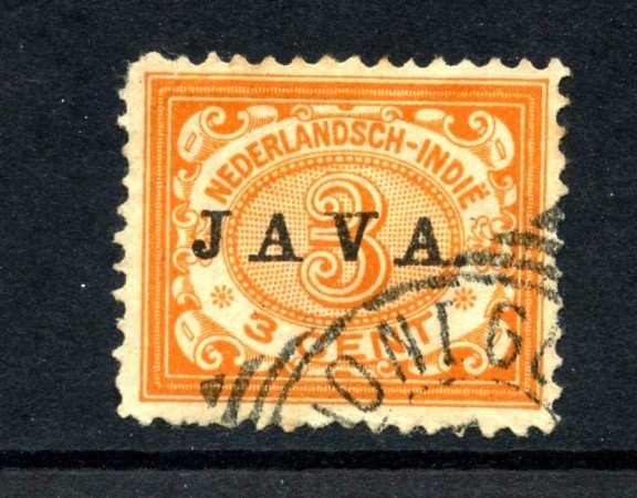 1908 - INDIE OLANDESI - 3c. ARANCIO SOPRASTAMPATO JAVA - USATO - LOTTO/28794