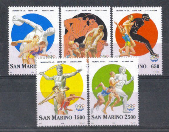 1996 - LOTTO/8162 - SAN MARINO - CENTENARIO OLIMPIADI - NUOVI