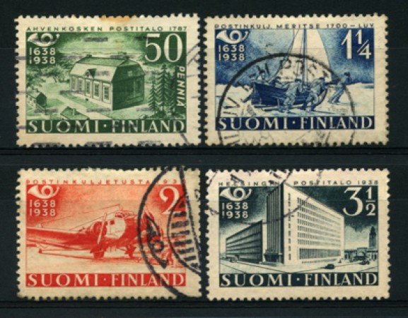 1938 - LOTTO/12113 - FINLANDIA - CENTENARIO POSTE 4v. - USATI