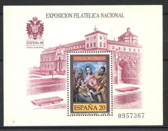 1989 - SPAGNA - ESPOSIZIONE EXFILNA 89 - FOGLIETTO NUOVO - LOTTO/35758