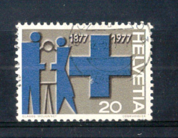 1977 - LOTTO/SVI1021U - SVIZZERA - 20c. CROCE AZZURRA - USATO