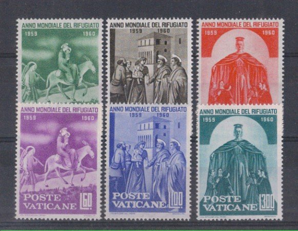 1960 - LOTTO/5869 - VATICANO - ANNO MONDIALE DEL RIFUGIATO 6v.