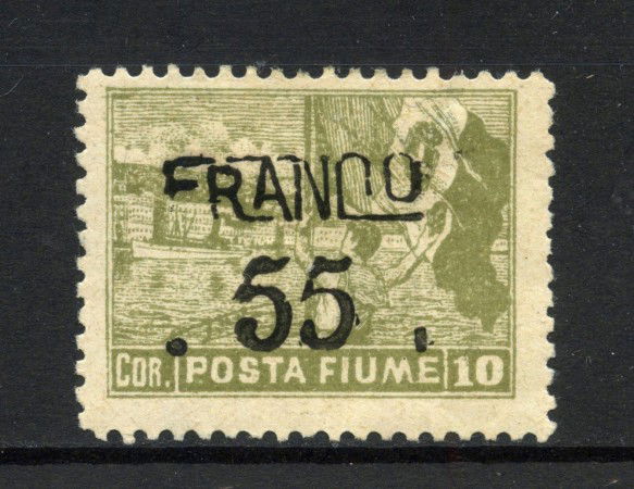1919/20 - FIUME - LOTTO/42311 - 55 SU 10 CORONE OLIVA - LINGUELLATO