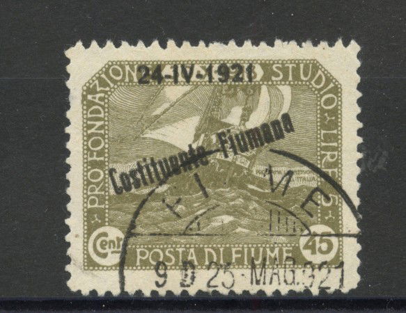 1921 - FIUME - LOTTO/42319 - 45 CENT. COSTITUENTE FIUMANA VARIETA' - USATO