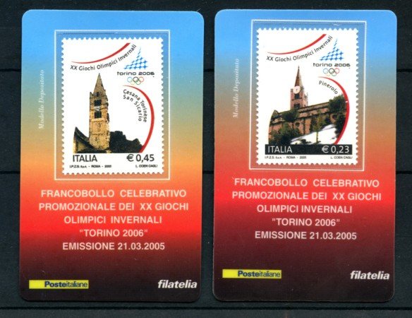 2005 - LOTTO/20955 - REPUBBLICA - OLIMPIADI INVERNALI TORINO - 4 TESSERE FILAT.