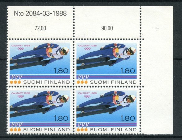 1988 - FINLANDIA - LOTTO/20006Q - OLIMPIADI CALGARY - QUARTINA