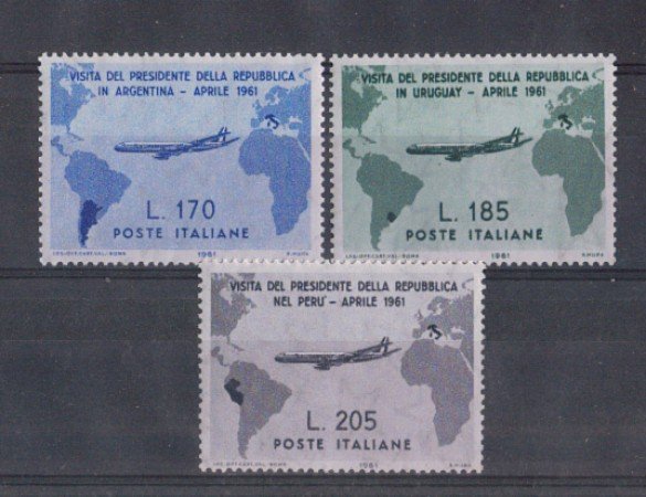 1961 - LOTTO/6385 - REPUBBLICA - VISITA GRONCHI 3v.