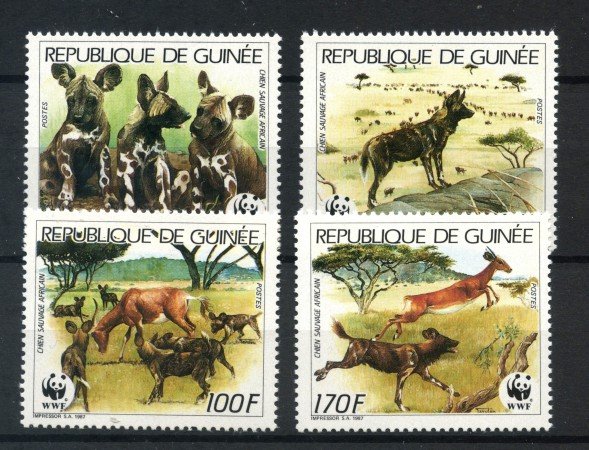 1987 - GUINEA REPUBBLICA - CANI SELVATICI AFRICANI 4v. - NUOVI - LOTTO/20029