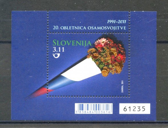2011 - SLOVENIA - ANNIVERSARIO INDIPENDENZA FOGLIETTO - NUOVO - LOTTO/34487