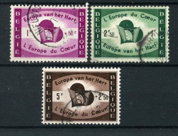 1959 - LOTTO/18003 - BELGIO - EUROPA DEL CUORE 3v. - USATI