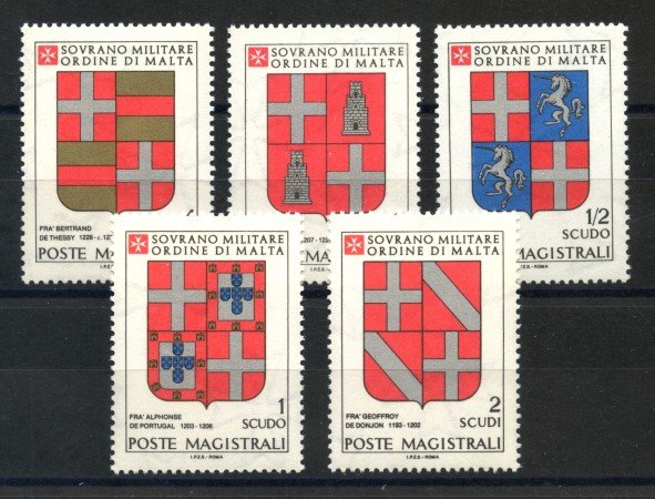 1979 - SOVRANO MILITARE DI MALTA - STEMMI DEI GRANDI MAESTRI  5v.  - NUOVI - LOTTO/32270
