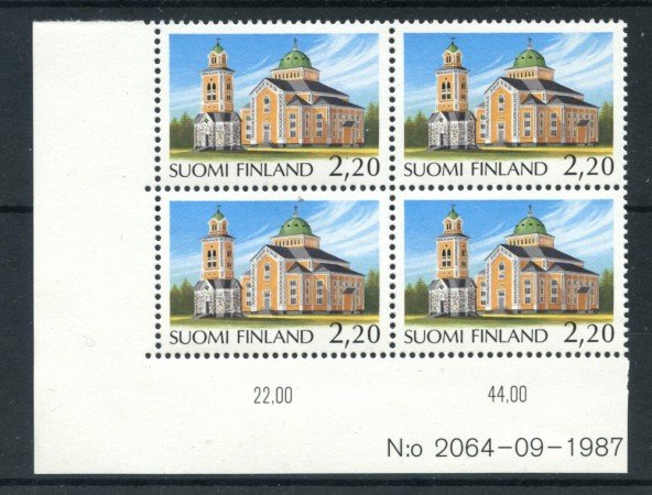 1988 - LOTTO/20092Q - FINLANDIA - CHIESA DI KERIMAKI - QUARTINA NUOVI