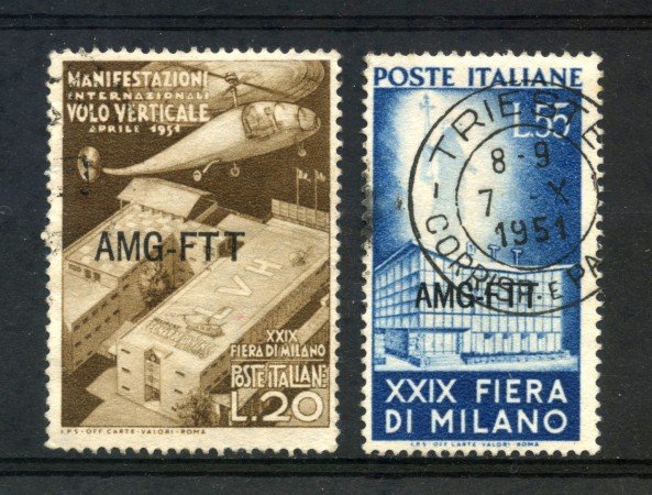 1951 - TRIESTE  A -  FIERA DI MILANO 2v. - USATI - LOTTO/14698
