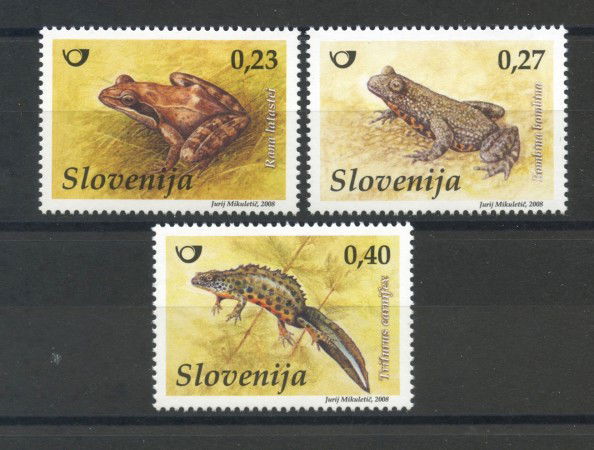 2008 - SLOVENIA - ANFIBI E RETTILI 3v. - NUOVI - LOTTO/34380