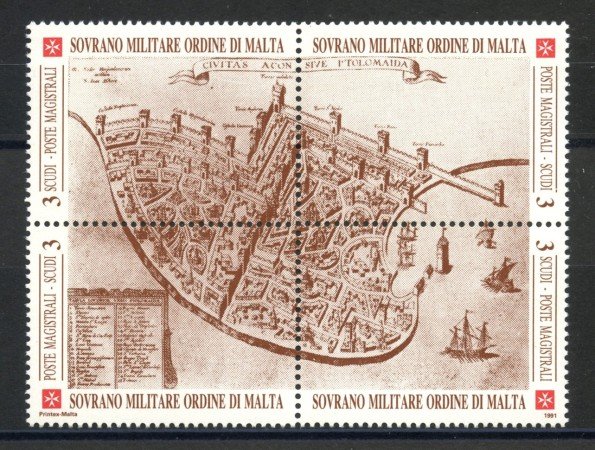 1991 - SOVRANO MILITARE DI MALTA - LOTTO/39226 - ANTICHE FORTEZZE 4v. - NUOVI