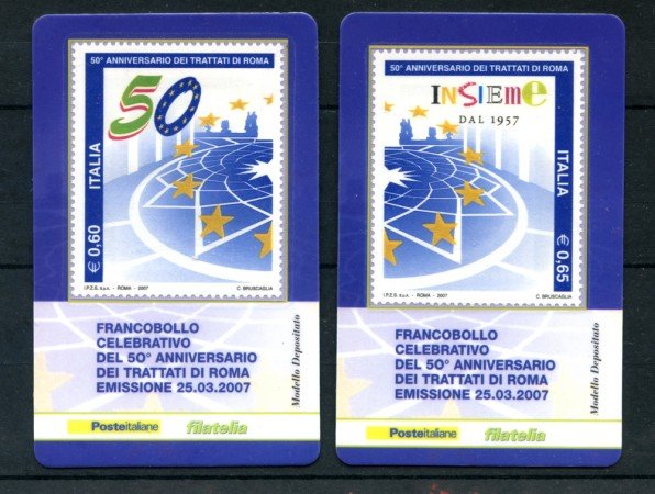 2007 - LOTTO/21010 - REPUBBLICA - TRATTATI DI ROMA - 2 TESSERE  FILAT.
