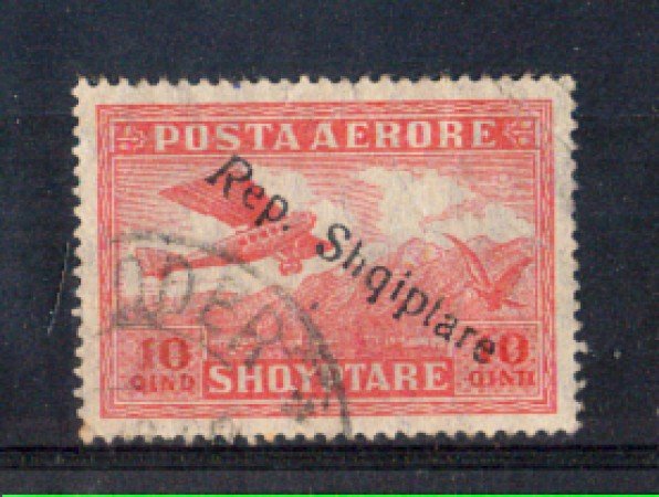 1927 - LOTTO/ALBAA9U - ALBANIA - 10q. POSTA AEREA USATO