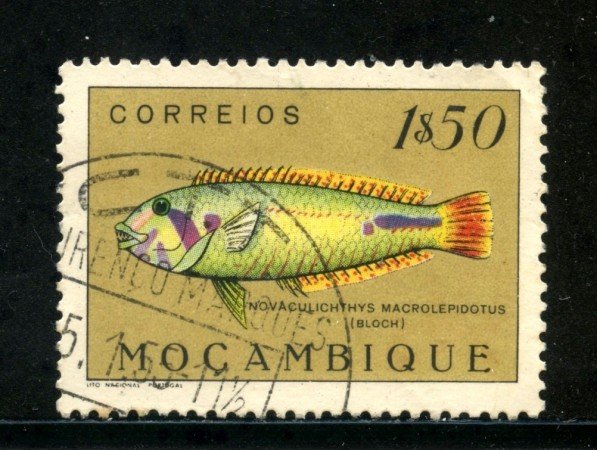 1951 - MOZAMBICO - 1,5 e. PESCI - USATO - LOTTO/29046