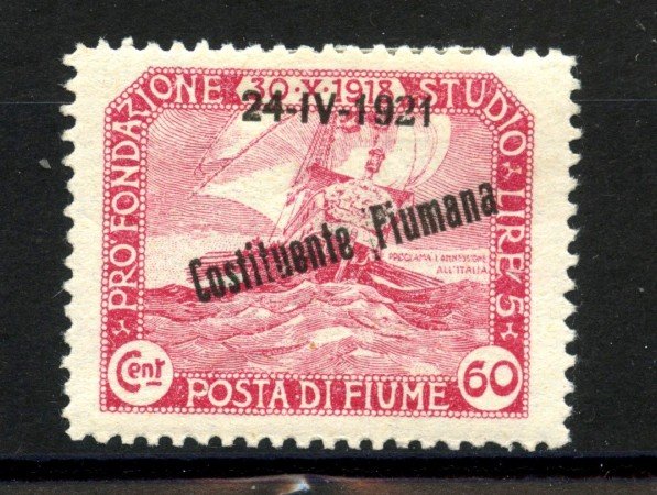 1921 - FIUME - LOTTO/40170 - 60 cent. COSTITUENTE FIUMANA - LINGUELLATO