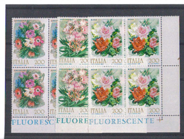 1981 - LOTTO/6736Q - REPUBBLICA - FIORI 1° SERIE - QUARTINE