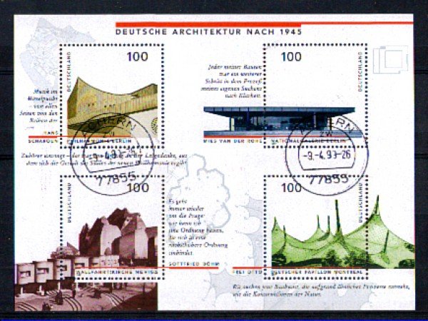 1997 - LOTTO/GFBF36U - GERMANIA - ARCHITETTURA  FOGLIETTO - USATO