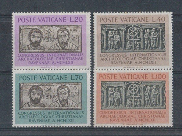 1962 - LOTTO/5886 - VATICANO - ARCHEOLOGIA CRISTIANA 4v.
