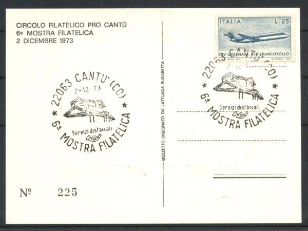 1972 - REPUBBLICA - LOTTO/41885 - CANTU' CARTOLINA 6° MOSTRA FILATELICA