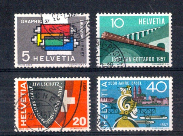 1957 - LOTTO/SVI589CPU - SVIZZERA - PROPAGANDA  4v. - USATI