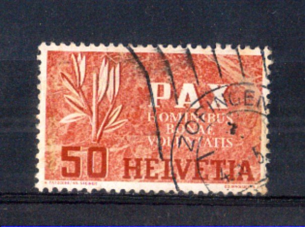 1945 - LOTTO/SVI410U - SVIZZERA - 50 cent. PAX - USATO