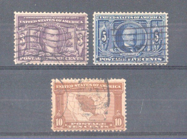 1904 - LBF/2961 -  STATI UNITI - 3/5/10c. ESPOSIZ. LUISIANA  - USATI