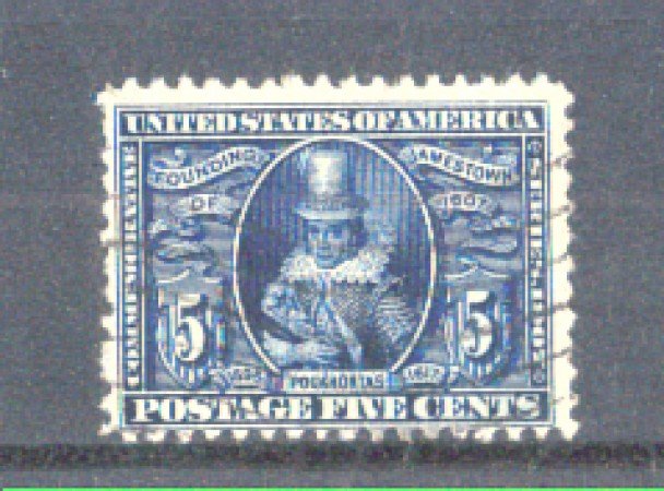 1907 - LBF/2962 -  STATI UNITI - 5c. JAMESTOWN - USATO